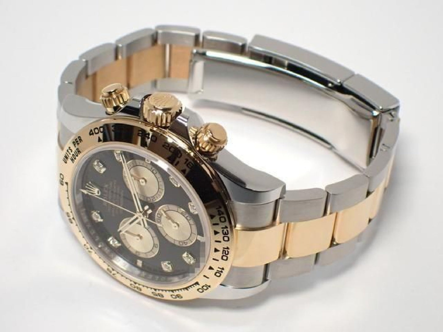 ROLEX Daytona SS x18KYG Kombination schwarzes Zifferblatt 8P Diamanten 126503G '24 Herren 191676992 hannari-shop