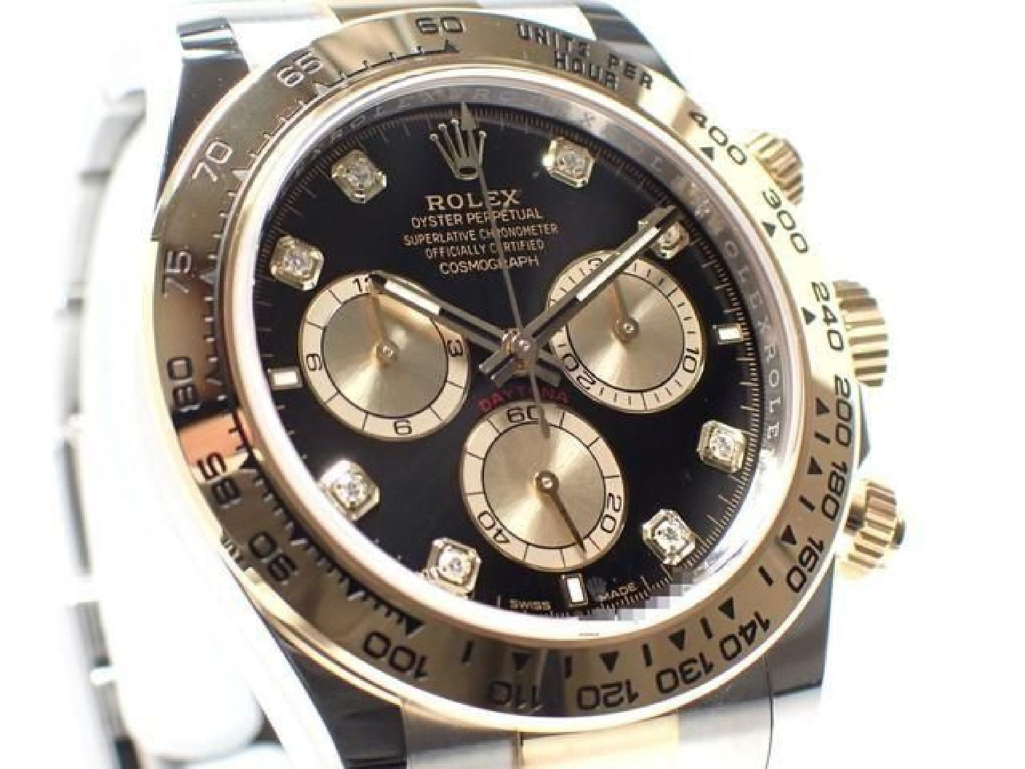 ROLEX Daytona SS x18KYG Kombination schwarzes Zifferblatt 8P Diamanten 126503G '24 Herren 191676992 hannari-shop