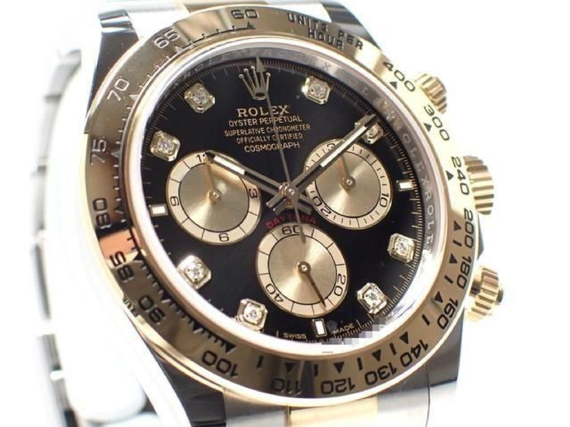 ROLEX Daytona SS x18KYG Kombination schwarzes Zifferblatt 8P Diamanten 126503G '24 Herren 191676992 hannari-shop