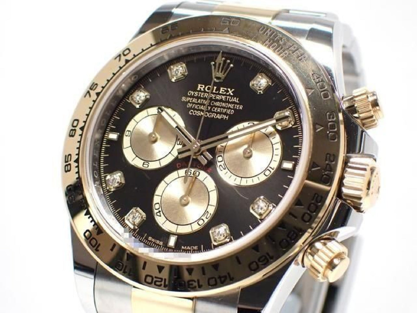 ROLEX Daytona SS x18KYG Kombination schwarzes Zifferblatt 8P Diamanten 126503G '24 Herren 191676992 hannari-shop