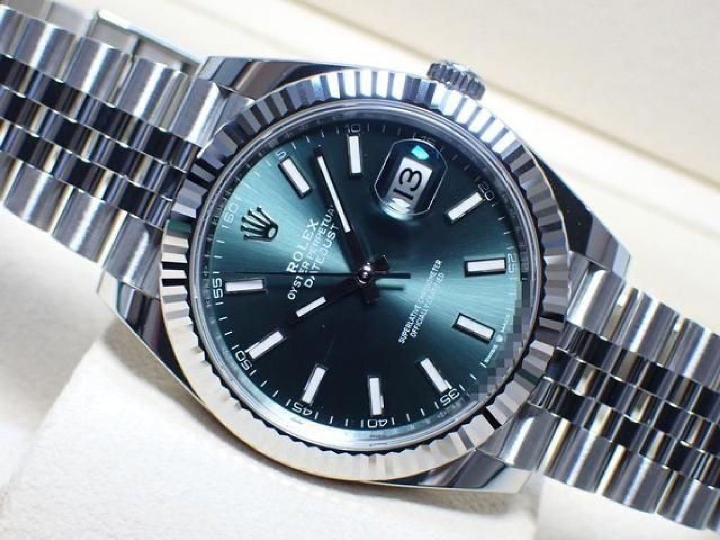 ROLEX Datejust 41 mit mintgrünen Jubilee-Armband 126334 Herren 191773907 hannari-shop