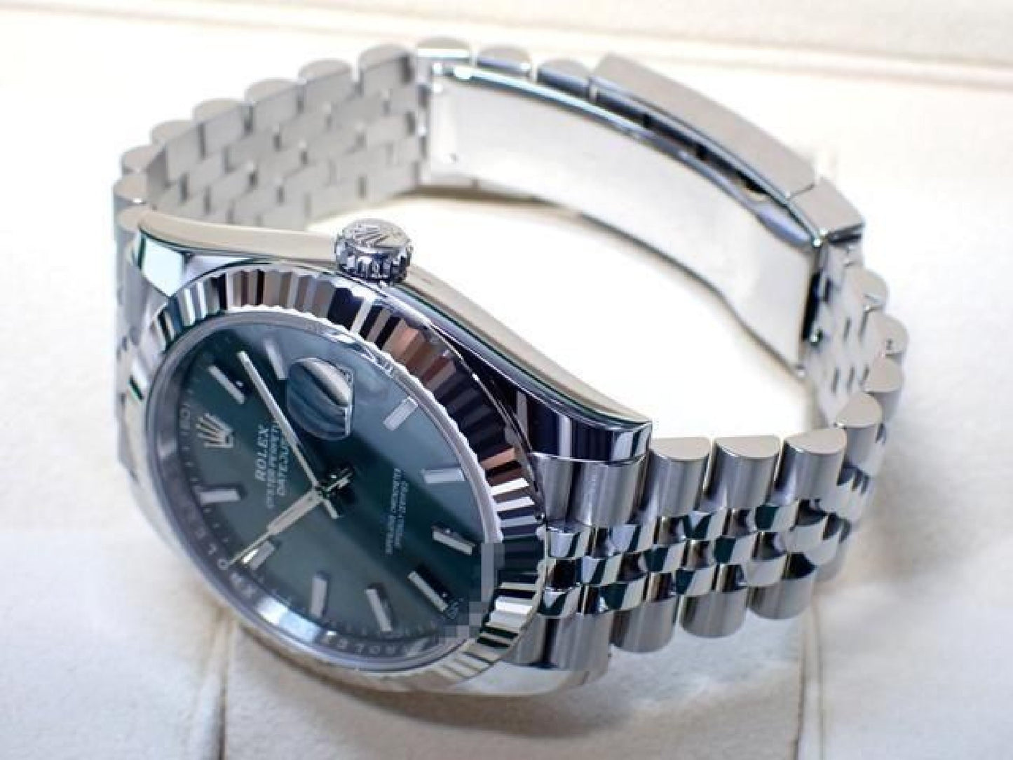 ROLEX Datejust 41 mit mintgrünen Jubilee-Armband 126334 Herren 191773907 hannari-shop