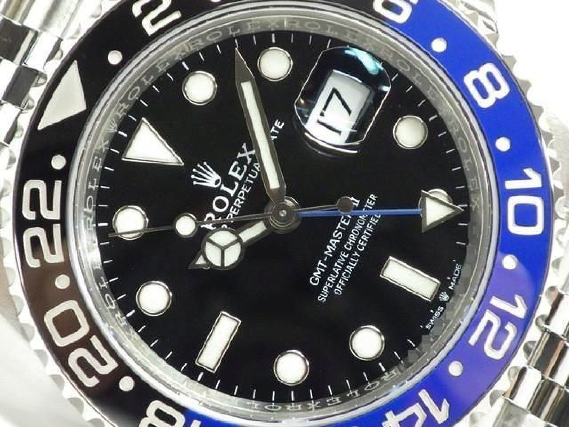 ROLEX GMT MasterII blaue schwarze Lünette Ref.126710BLNR Jubilee Armband Herren 191797715 hannari-shop