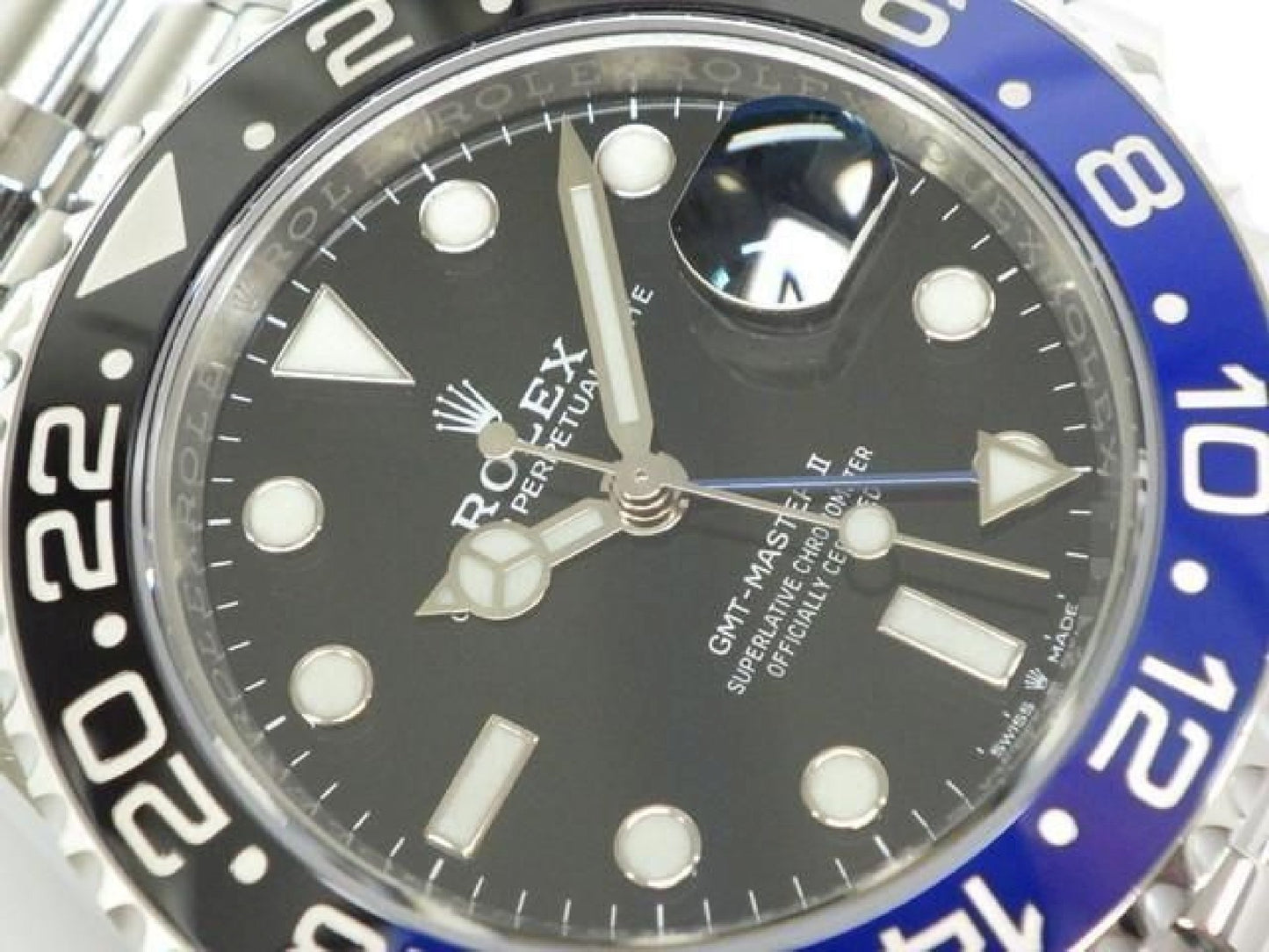 ROLEX GMT MasterII blaue schwarze Lünette Ref.126710BLNR Jubilee Armband Herren 191797715 hannari-shop