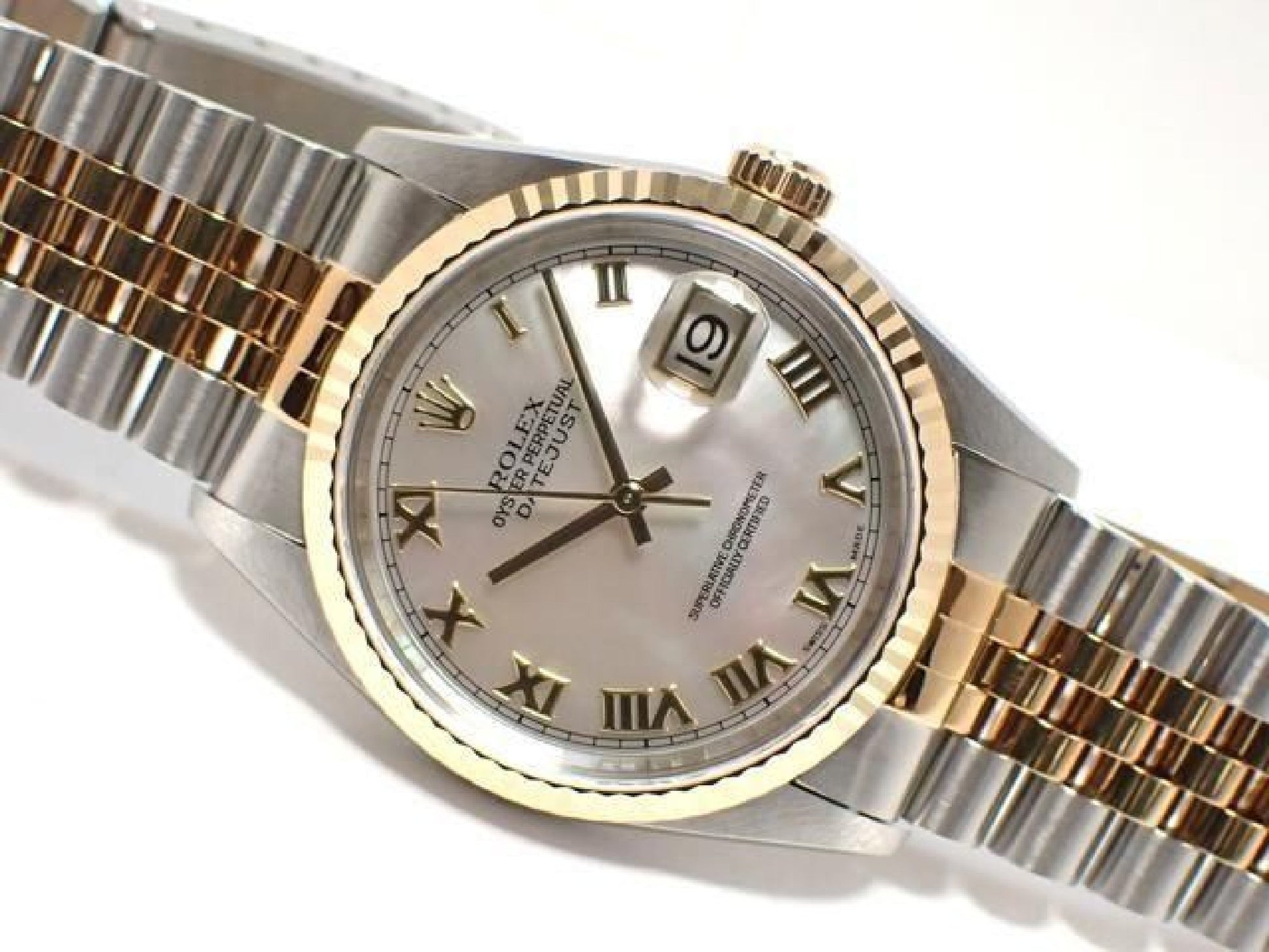 ROLEX Datejust Kombination 16233NR weiße Perlmutt-Römisch Herren 191837489 hannari-shop