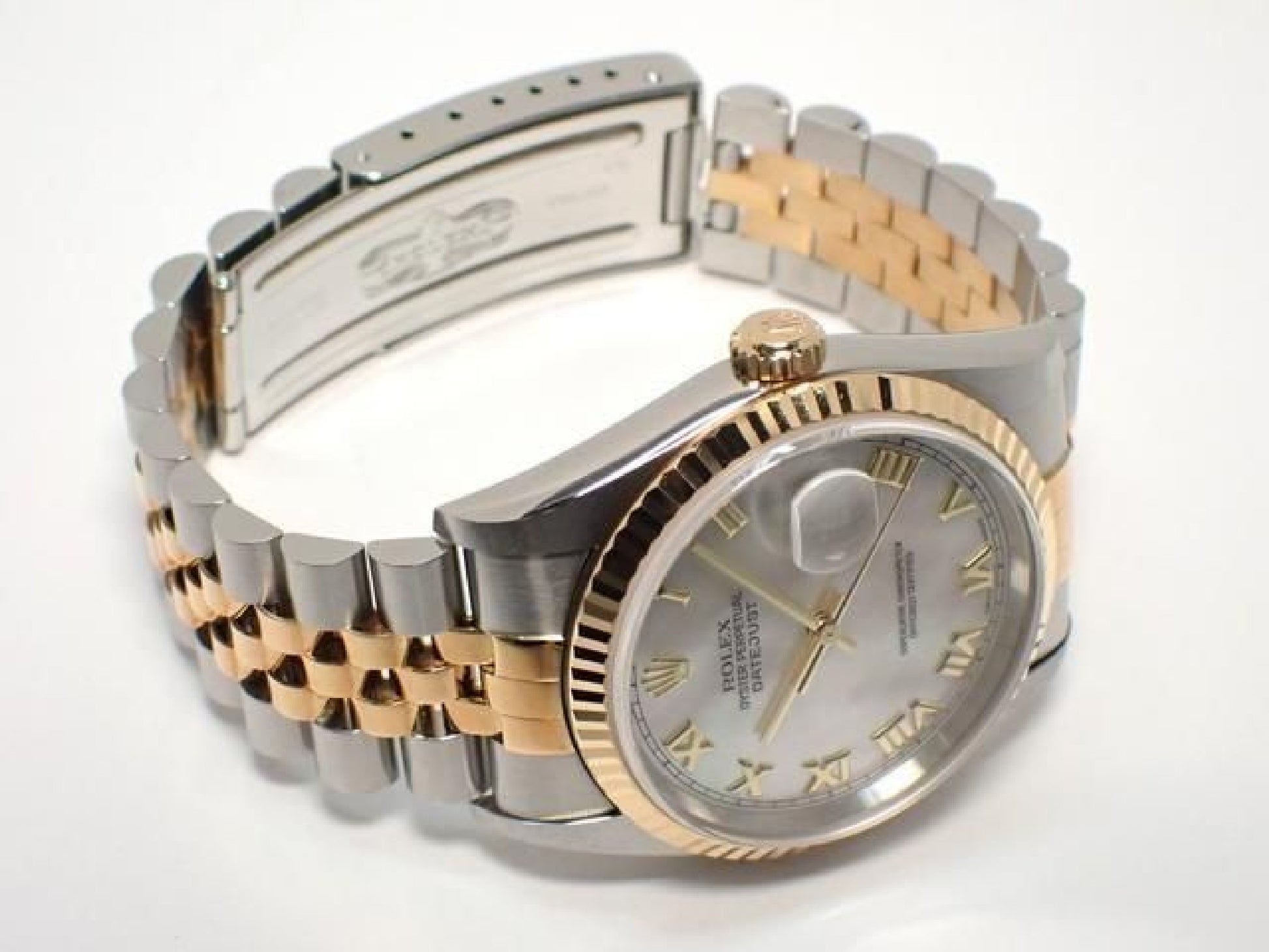 ROLEX Datejust Kombination 16233NR weiße Perlmutt-Römisch Herren 191837489 hannari-shop