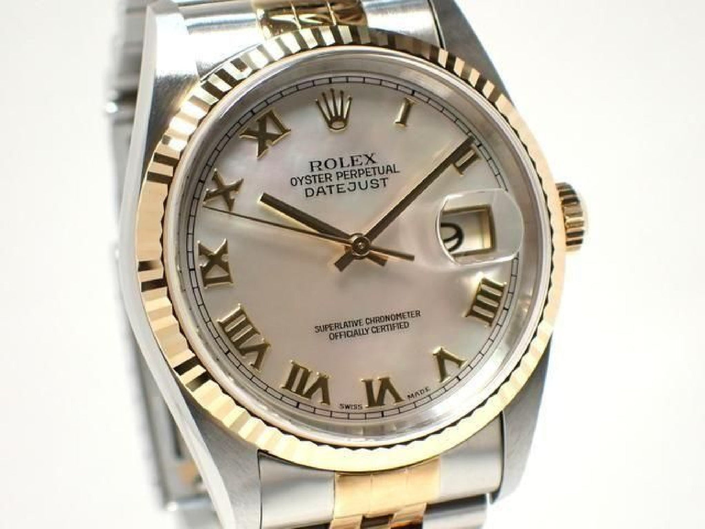 ROLEX Datejust Kombination 16233NR weiße Perlmutt-Römisch Herren 191837489 hannari-shop