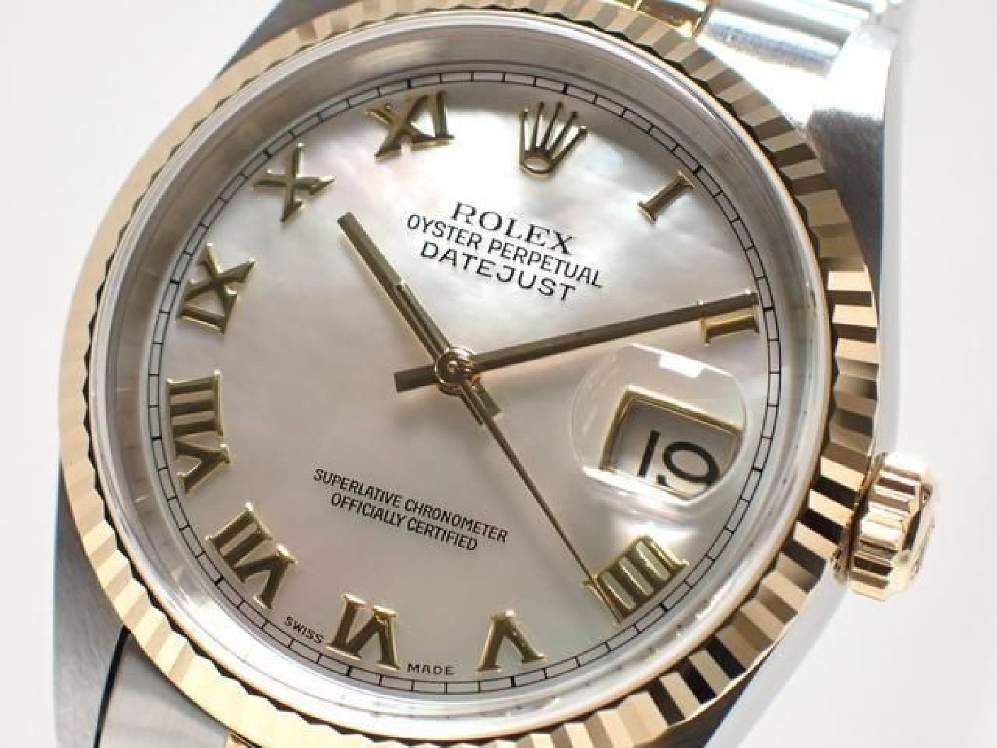 ROLEX Datejust Kombination 16233NR weiße Perlmutt-Römisch Herren 191837489 hannari-shop