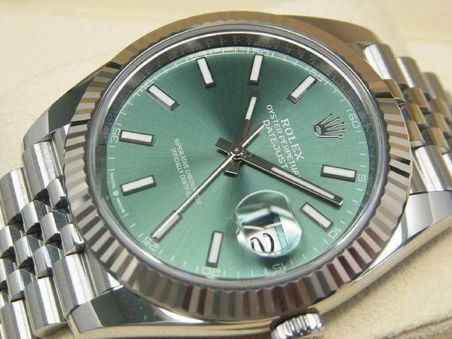 ROLEX Datejust 41 Zifferblatt in Minzgrün 126334 Jubilee-Armband Herren 191858255 hannari-shop