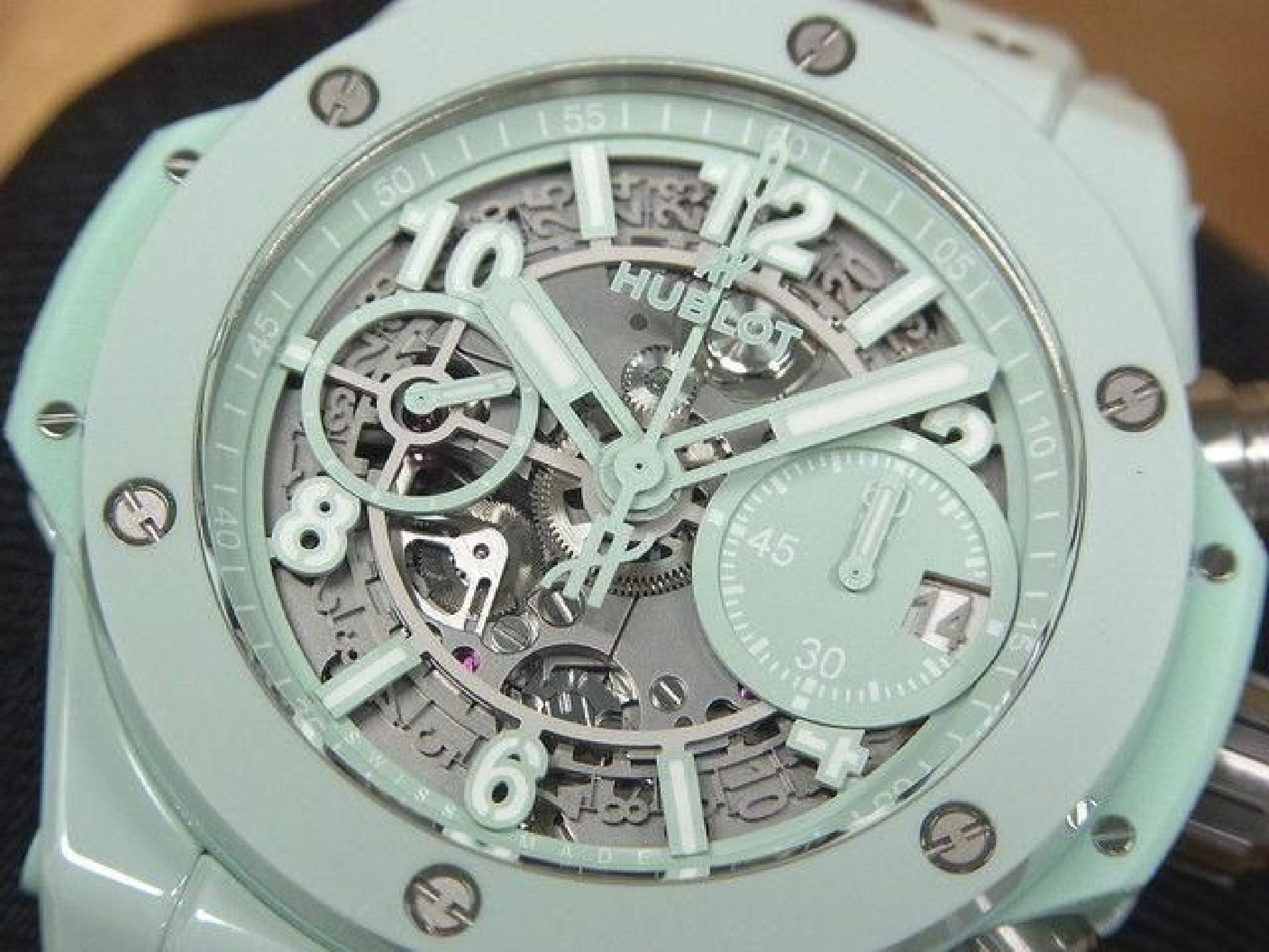 HUBLOT Big Bang Unico mintgrüne Keramik 42 MM 441.GS.5221.RX Herren 191858546 hannari-shop
