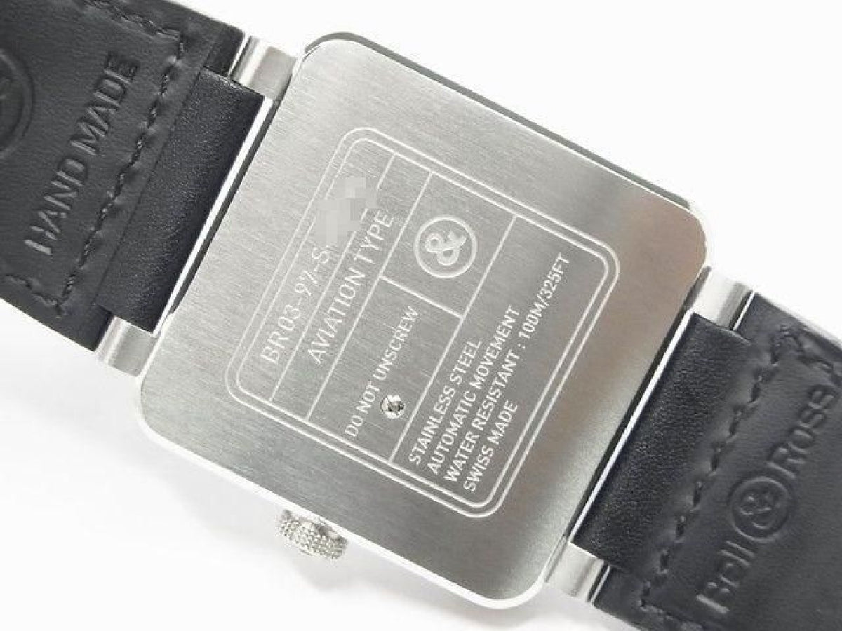 BELL & ROSS BR03-97 Reserv de Marche BR0397-BL-SI/SCA Echte Ware Herrenuhr 192234983 hannari-shop