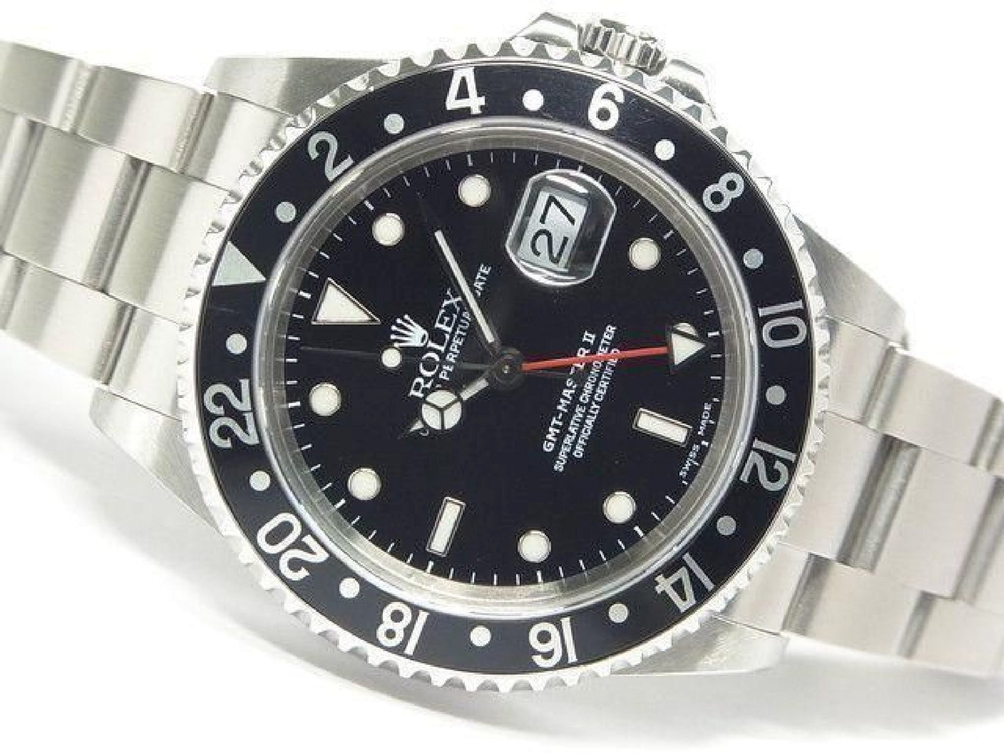 ROLEX GMT MasterII schwarze Lünette 16710 P Serie Herren 192410766 hannari-shop