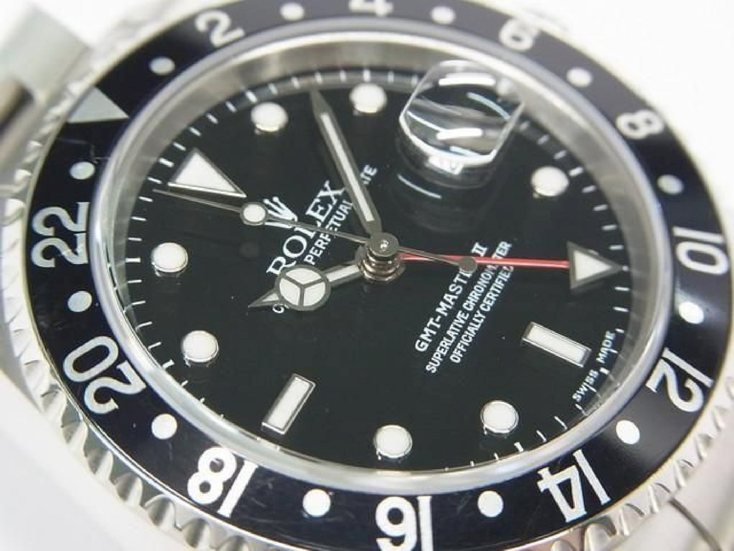 ROLEX GMT MasterII schwarze Lünette 16710 P Serie Herren 192410766 hannari-shop
