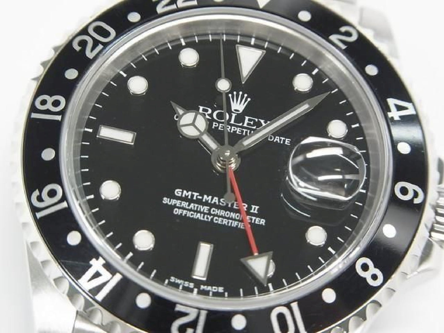 ROLEX GMT MasterII schwarze Lünette 16710 P Serie Herren 192410766 hannari-shop