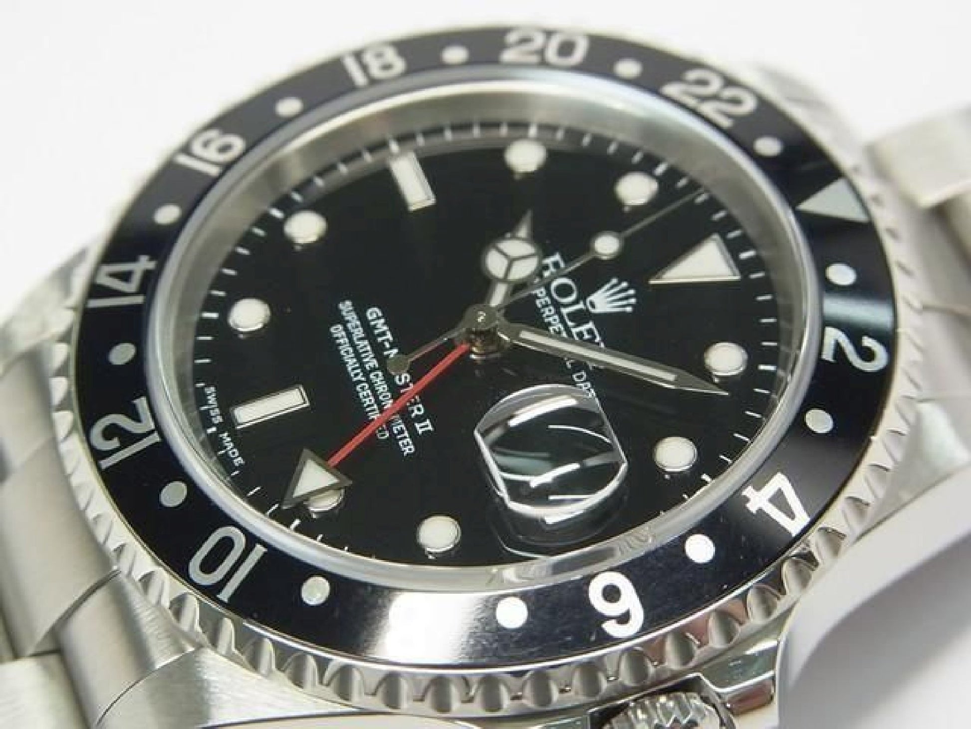 ROLEX GMT MasterII schwarze Lünette 16710 P Serie Herren 192410766 hannari-shop