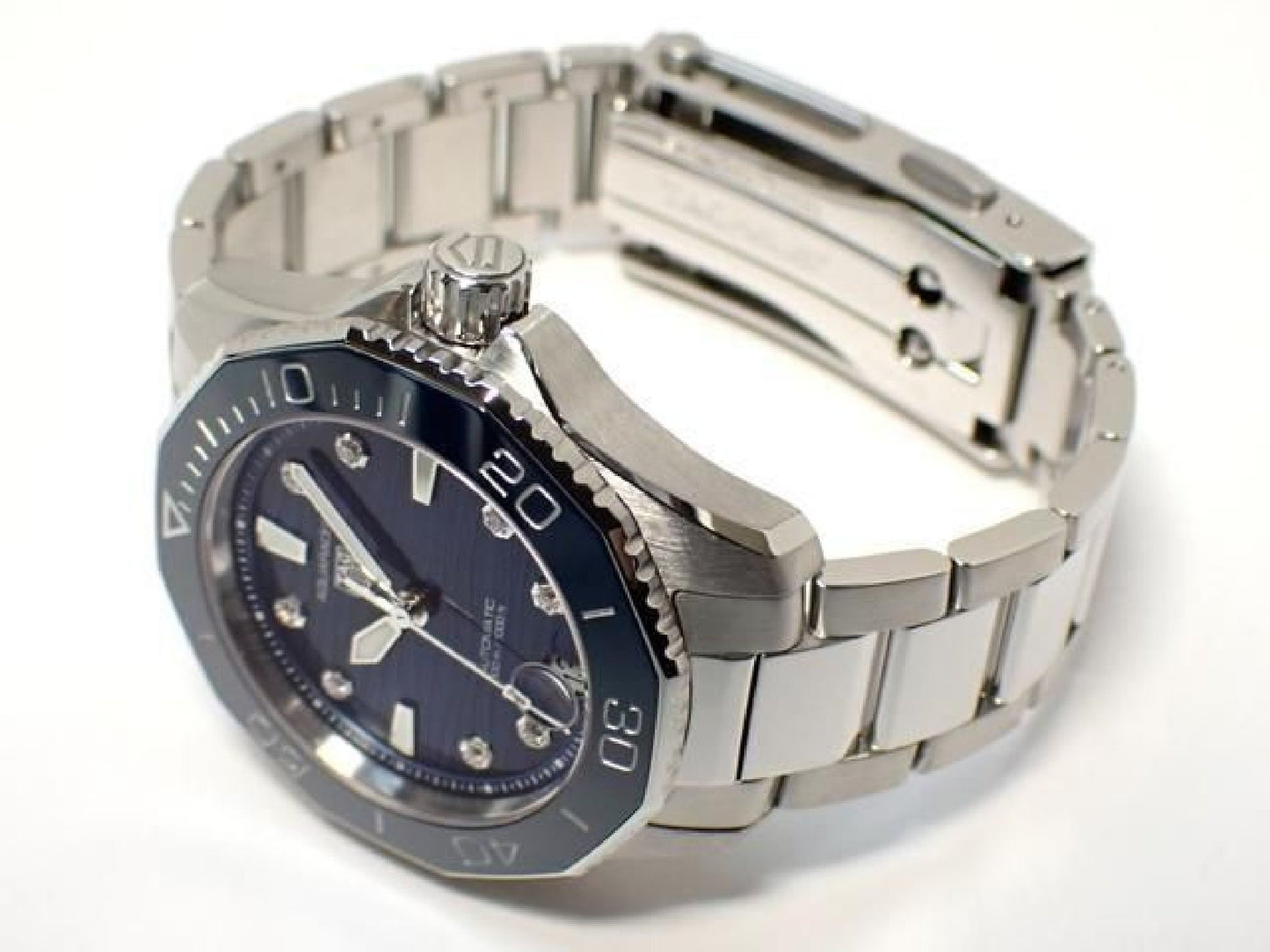 TAG HEUER Aquaracer Professional300 blue 8P diamond Genuine goods Mens 192443505 hannari-shop
