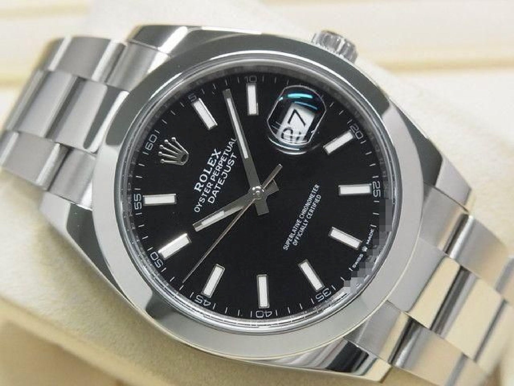 ROLEX Datejust 41 leuchtend schwarz 126300 Oyster-Armband Herren 192524486 hannari-shop