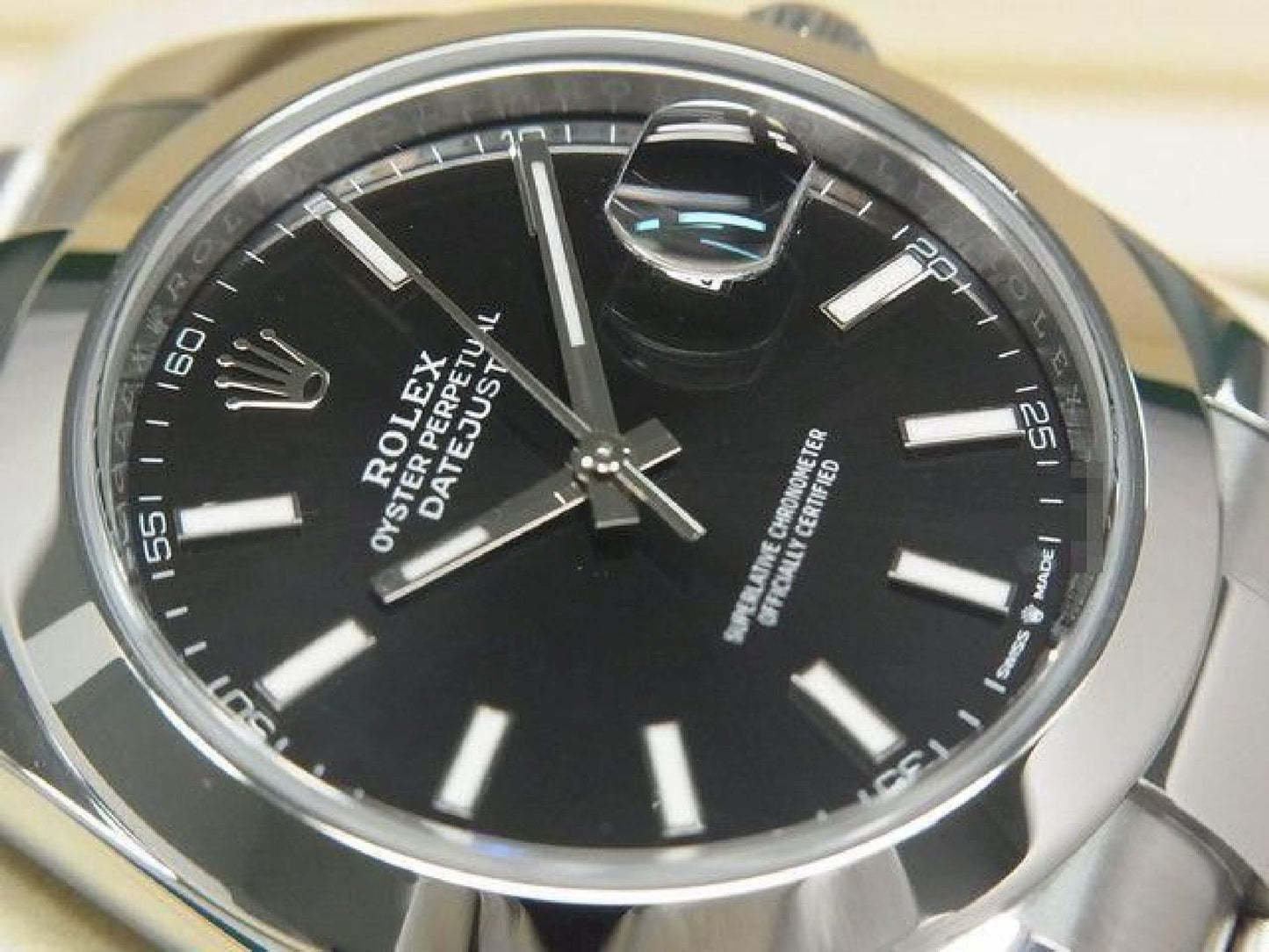 ROLEX Datejust 41 leuchtend schwarz 126300 Oyster-Armband Herren 192524486 hannari-shop