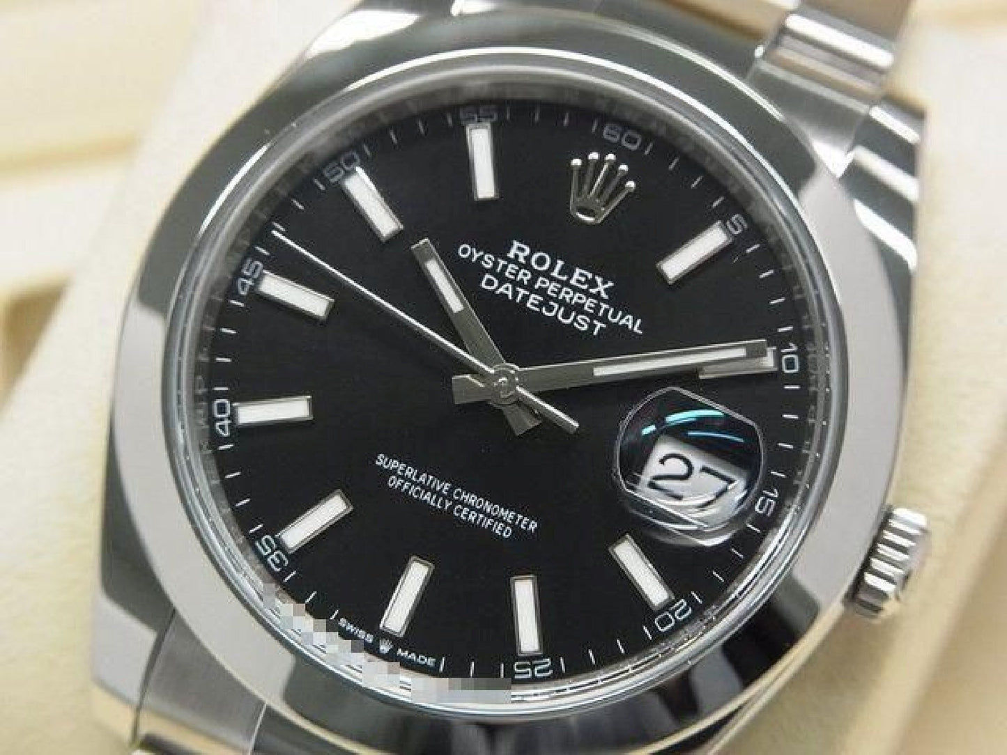 ROLEX Datejust 41 leuchtend schwarz 126300 Oyster-Armband Herren 192524486 hannari-shop