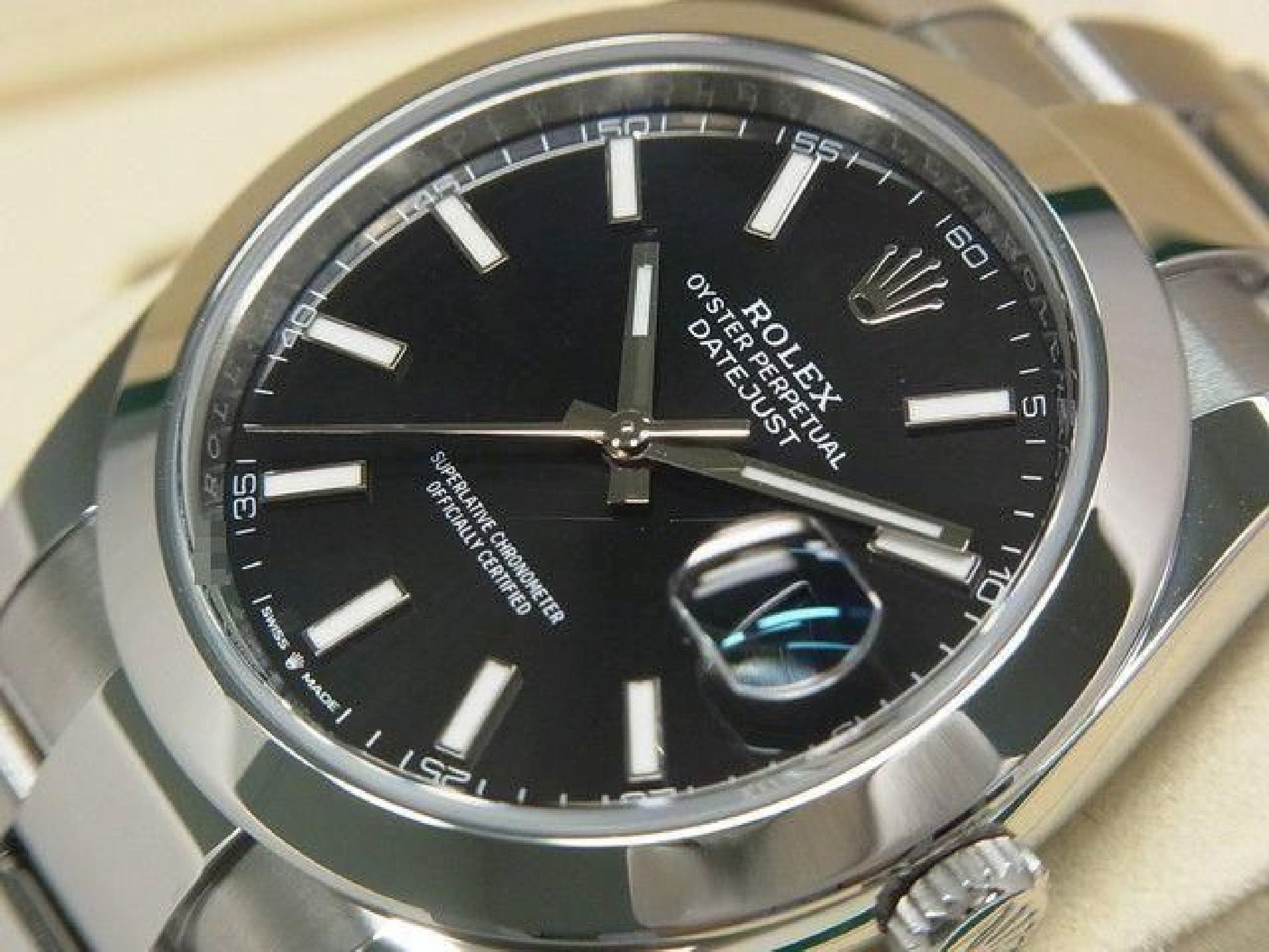 ROLEX Datejust 41 leuchtend schwarz 126300 Oyster-Armband Herren 192524486 hannari-shop