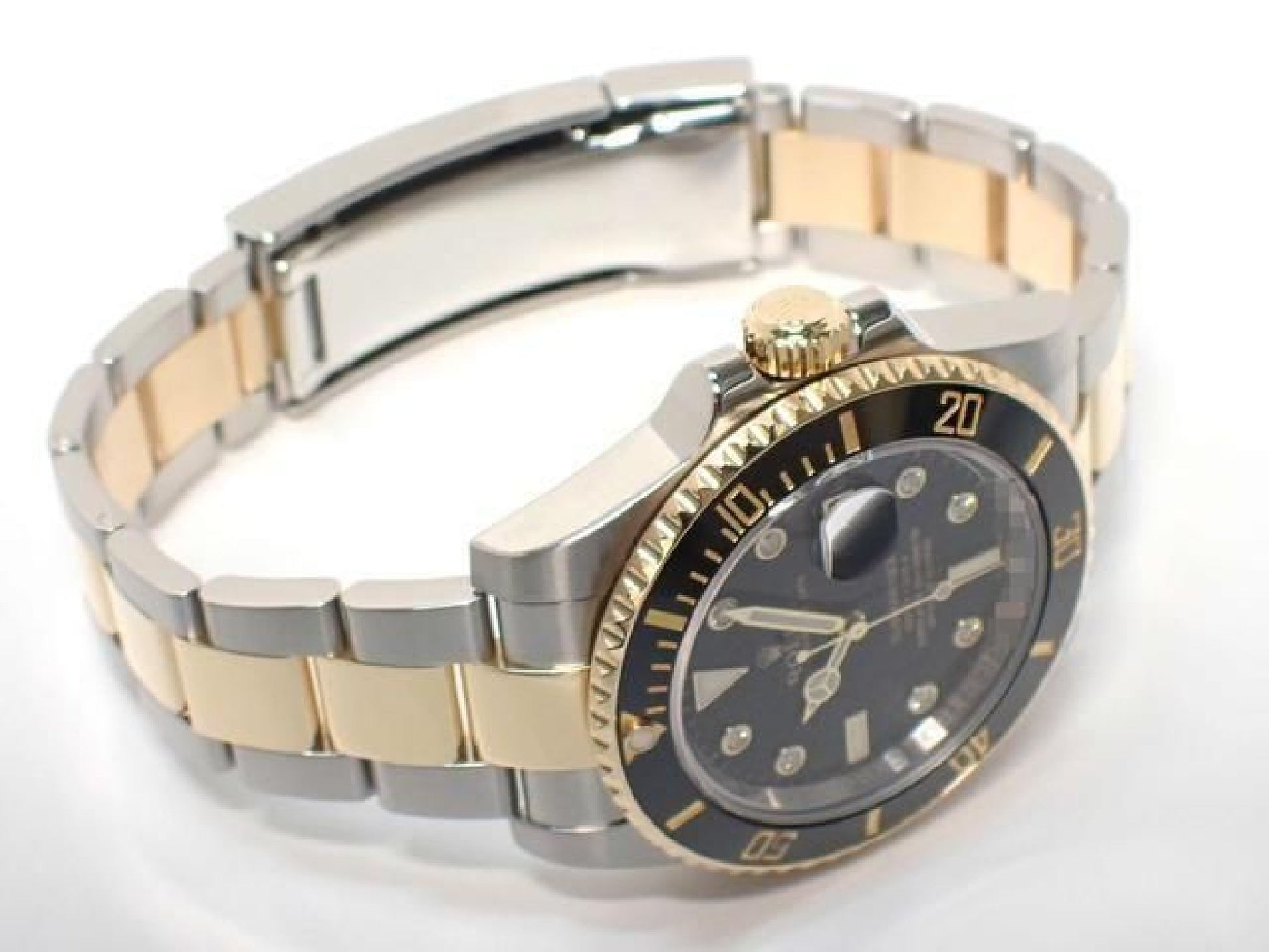 ROLEX Submariner date SS xYG combination black8P diamond 116613GLN '12 Mens 192618156 hannari-shop