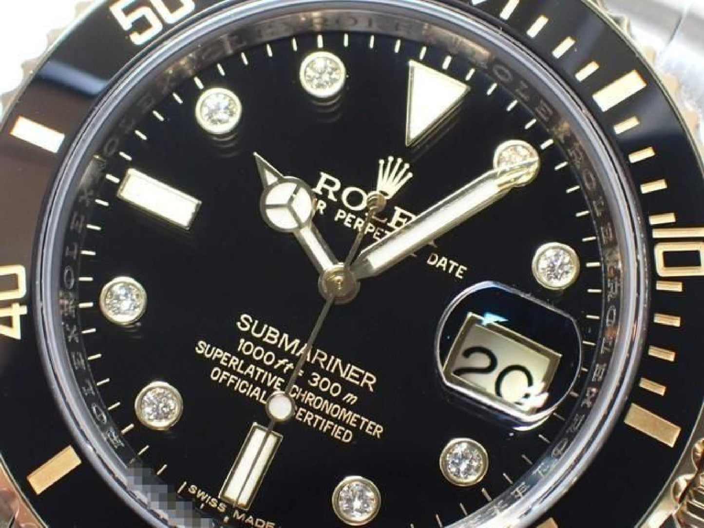 ROLEX Submariner date SS xYG combination black8P diamond 116613GLN '12 Mens 192618156 hannari-shop