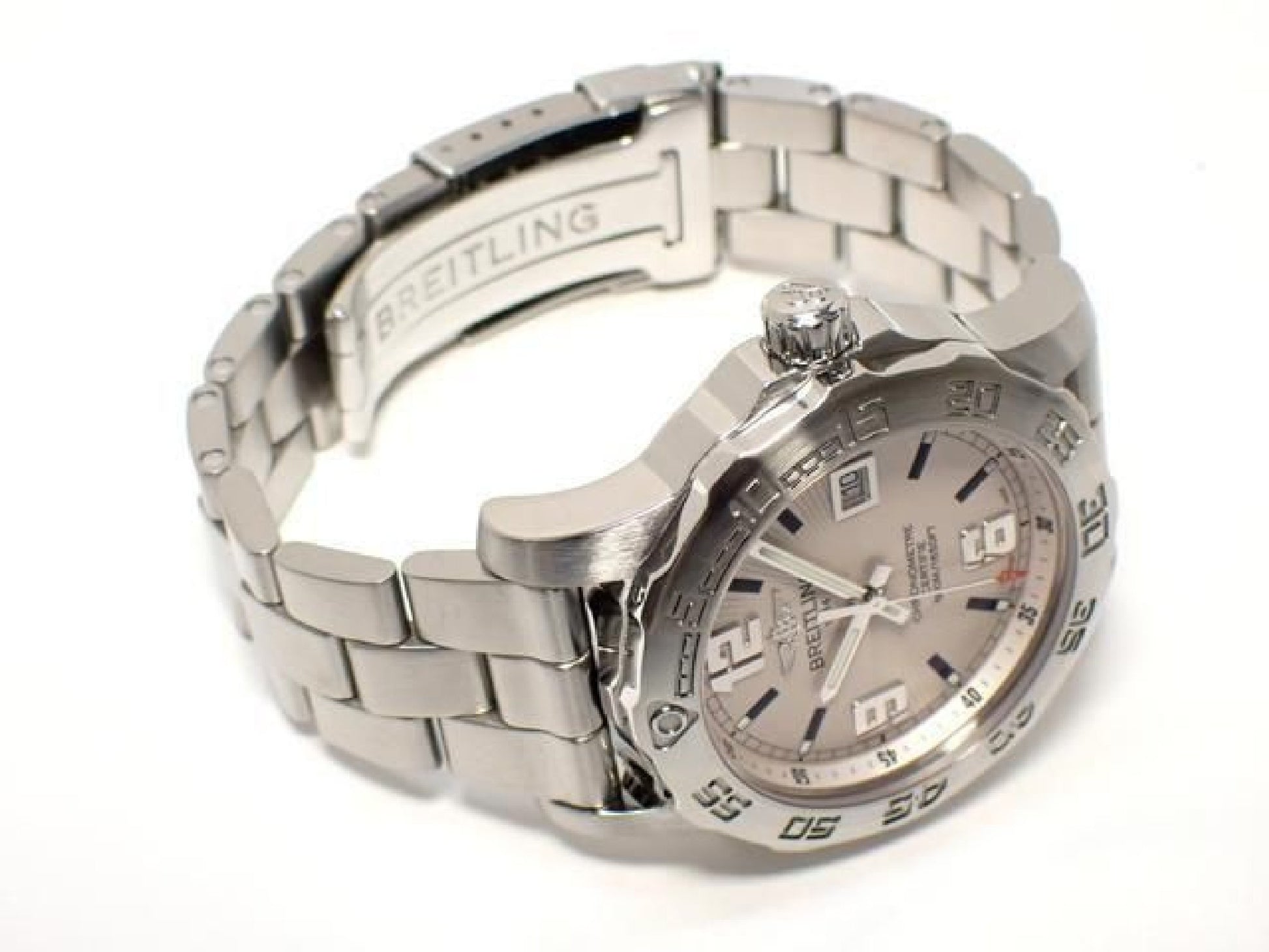 BREITLING Colt44 silver Bracelet quartz Genuine goods '11 Mens 192637145 hannari-shop