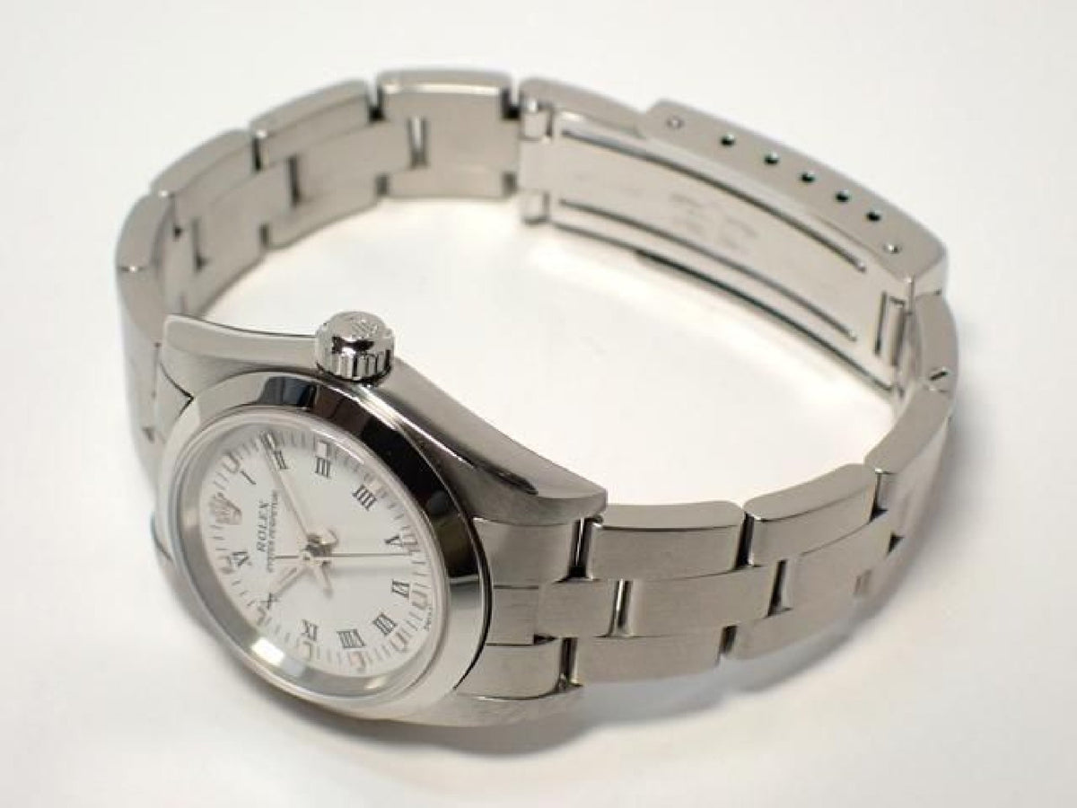 ROLEX Oyster PERPETUAL white Print Roman 76080 K series '02 Mens 192786827 hannari-shop