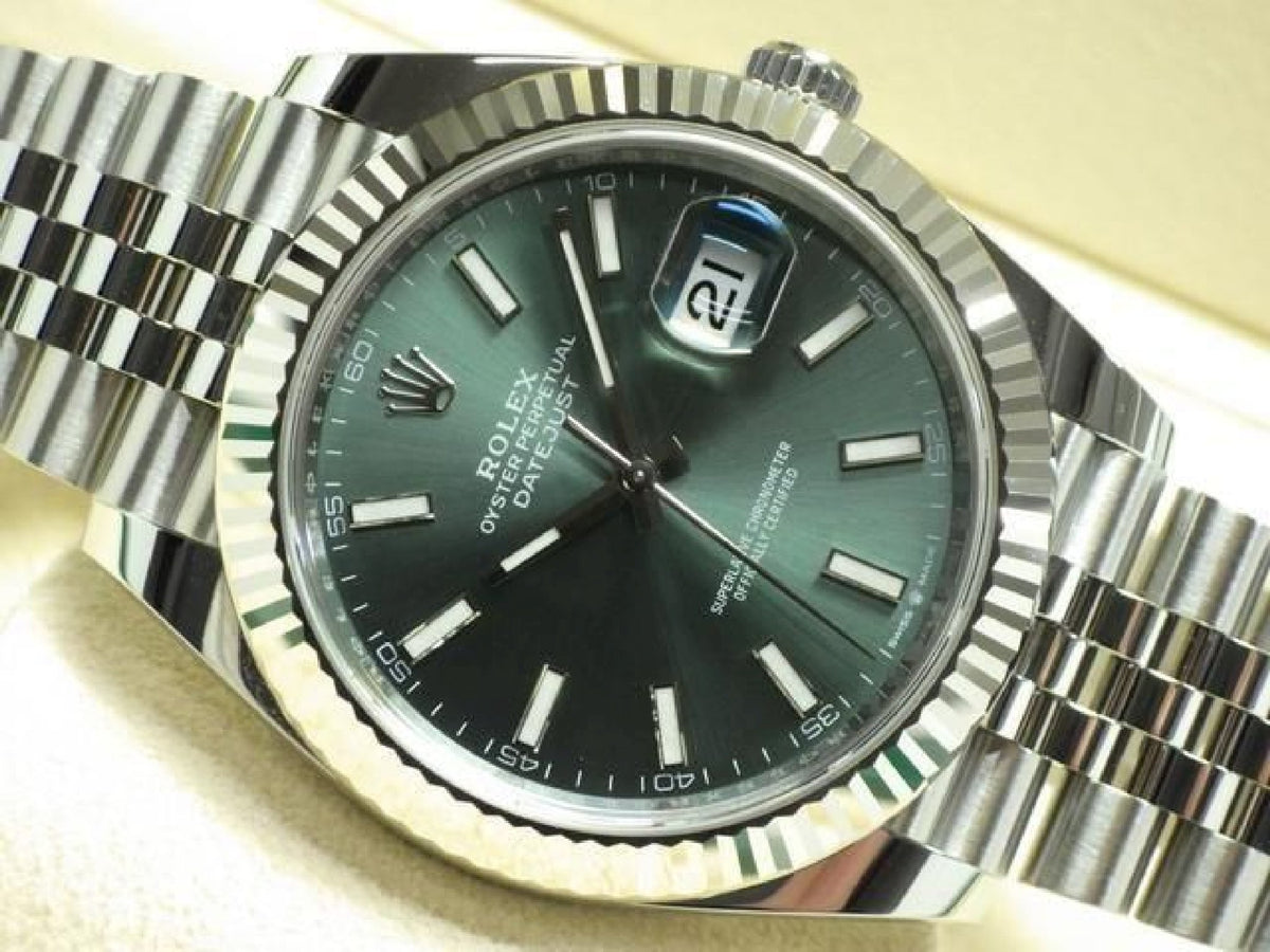 ROLEX Datejust 41 mint-green Jubilee Bracelet Ref.126334 Mens 192987931 hannari-shop