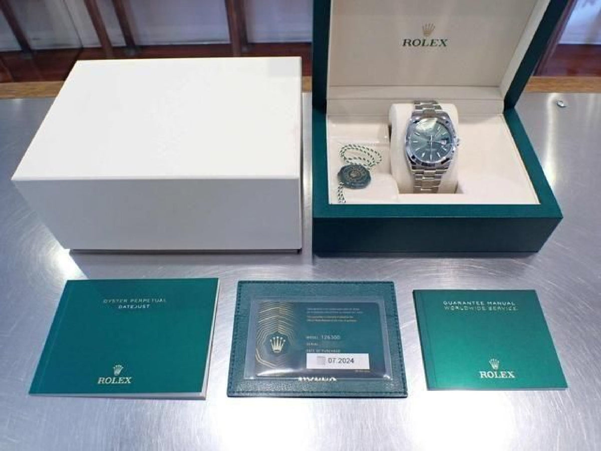 ROLEX Datejust 41 mint-green Oyster Bracelet 126300 '24 Mens 193108026 hannari-shop