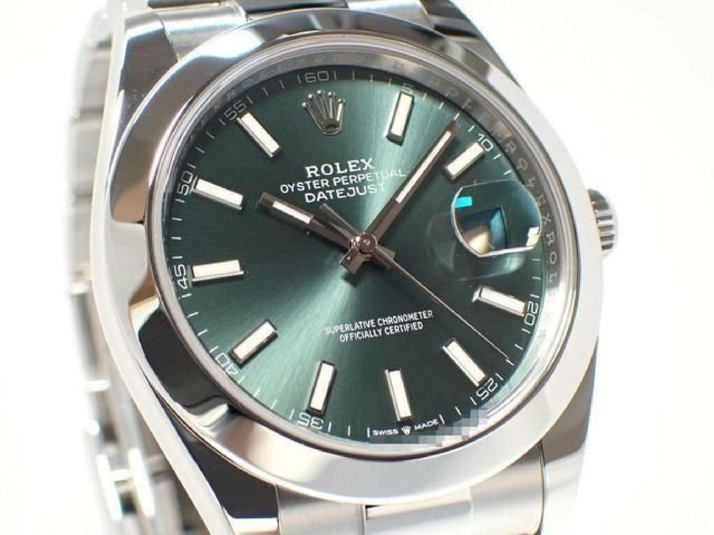 ROLEX Datejust 41 mint-green Oyster Bracelet 126300 '24 Mens 193108026 hannari-shop