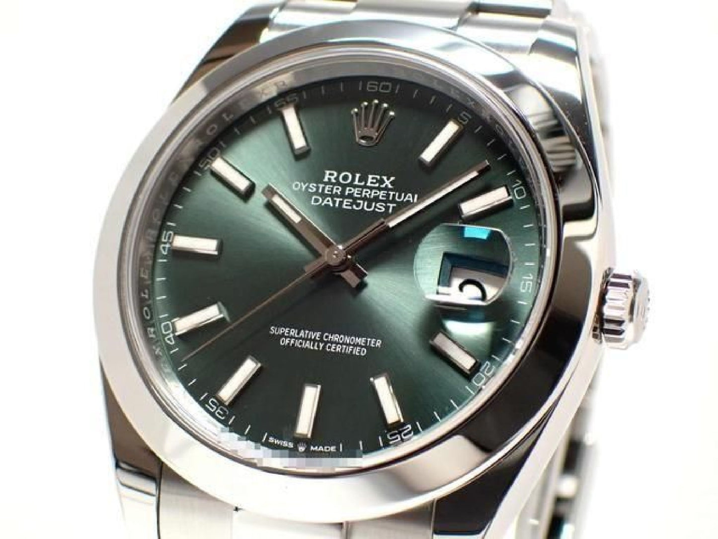ROLEX Datejust 41 mint-green Oyster Bracelet 126300 '24 Mens 193108026 hannari-shop