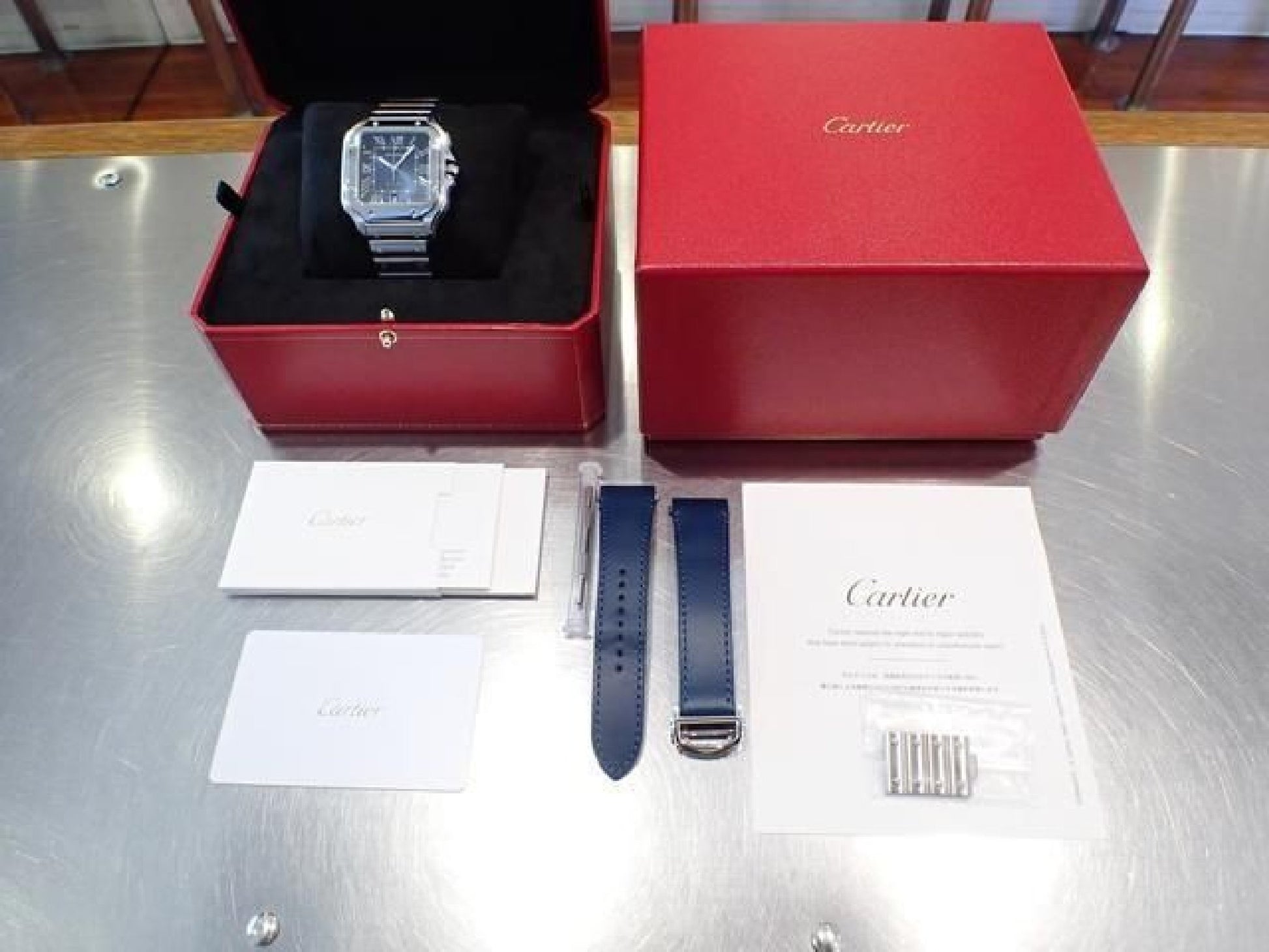 CARTIER Santos de  LM blau WSSA0030 '24 Damen 193238805 hannari-shop