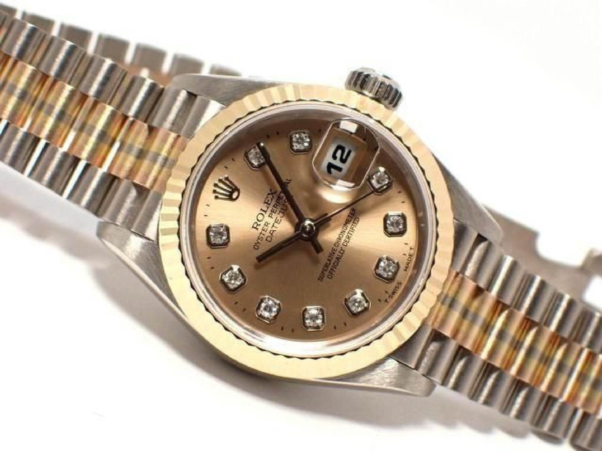 ROLEX Datejust Tridor 18KWG/ President Bracelet champagne Dial10P diamond index '98 Mens 193284152 hannari-shop