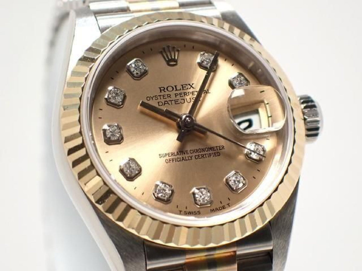 ROLEX Datejust Tridor 18KWG/ President Bracelet champagne Dial10P diamond index '98 Mens 193284152 hannari-shop