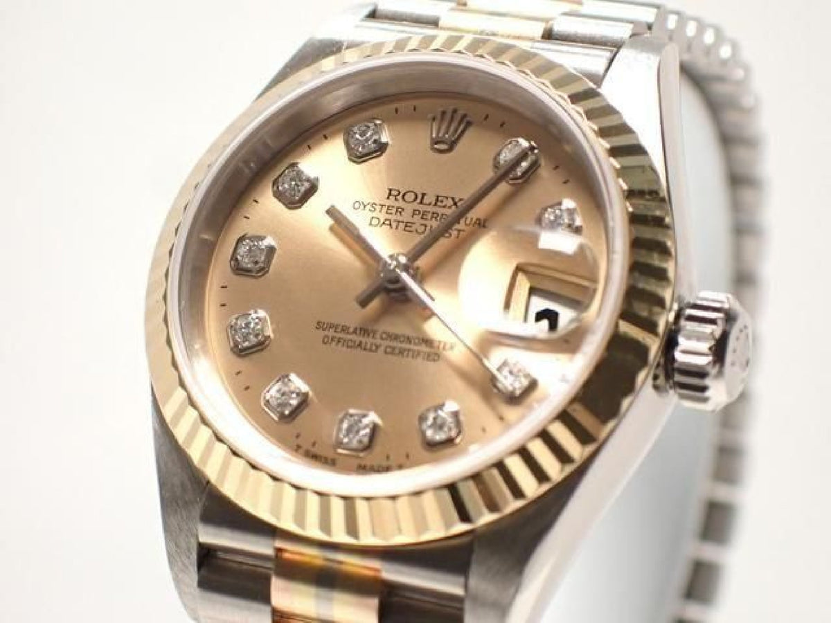 ROLEX Datejust Tridor 18KWG/ President Bracelet champagne Dial10P diamond index '98 Mens 193284152 hannari-shop