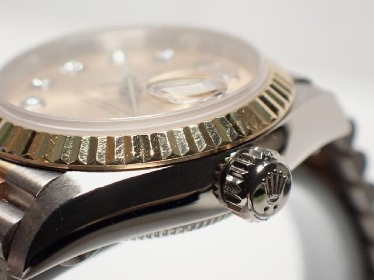 ROLEX Datejust Tridor 18KWG/ President Bracelet champagne Dial10P diamond index '98 Mens 193284152 hannari-shop