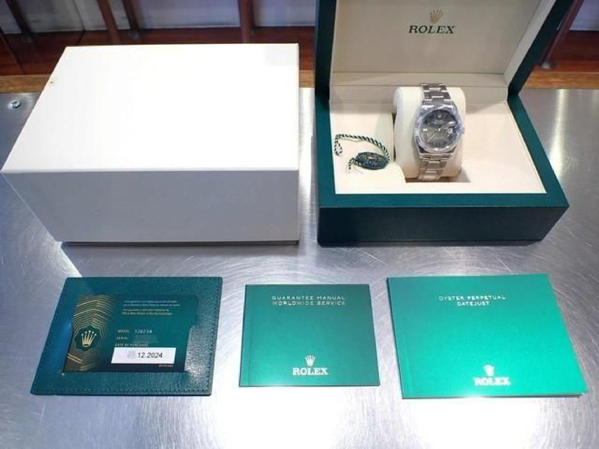 ROLEX Datejust 36 gray green Roman 126234 '24 Mens 193599029 hannari-shop