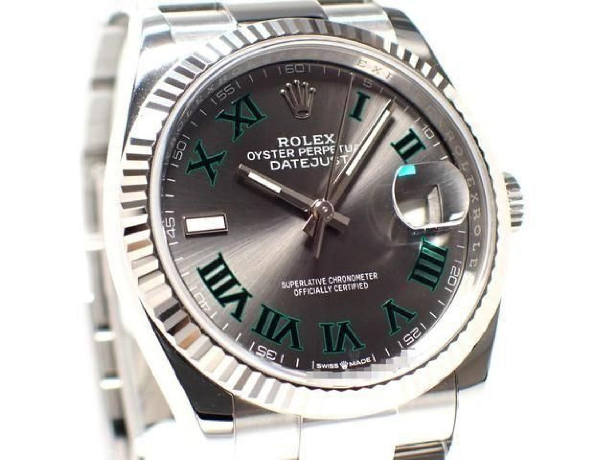 ROLEX Datejust 36 gray green Roman 126234 '24 Mens 193599029 hannari-shop