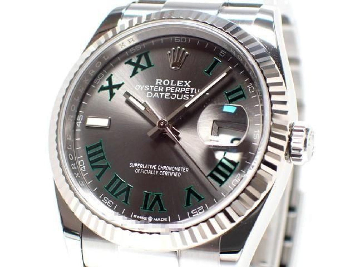 ROLEX Datejust 36 gray green Roman 126234 '24 Mens 193599029 hannari-shop