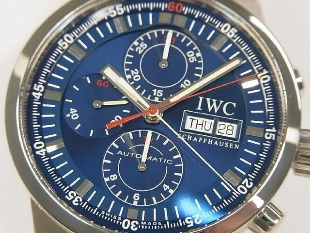 IWC GST Chronograph Rattrapante blue Dial 3715-008 Mens 193686797 hannari-shop