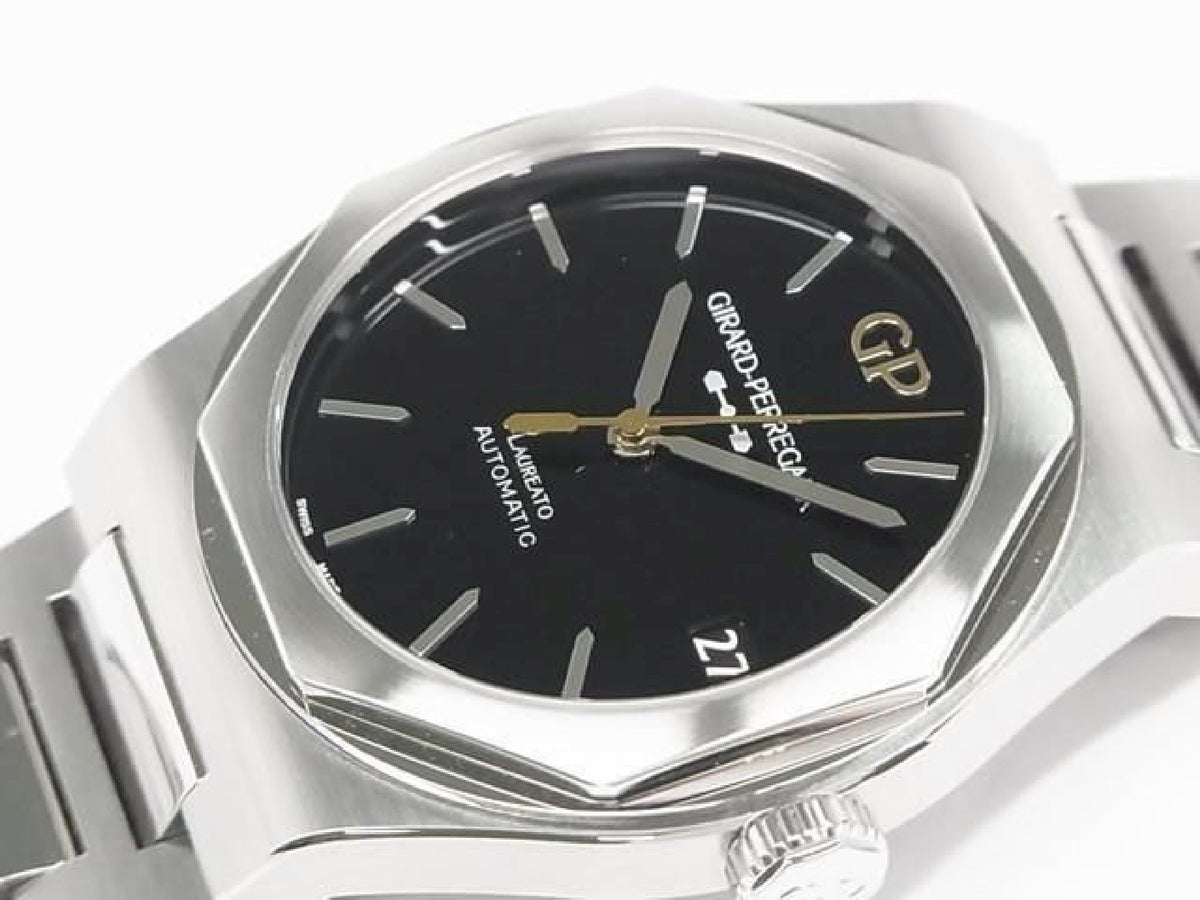 GIRARD PERREGAUX Laureato 42 MM black Onyx 81010-11-636-11A 188 Lot Limited Mens 193800388 hannari-shop