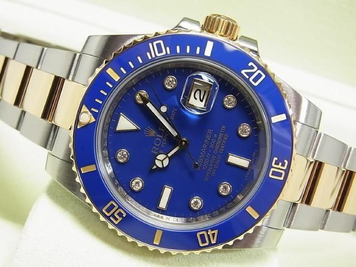 ROLEX Submariner date SS xYG blaues 8P Diamant Ref.116613GLB Herren 193804161 hannari-shop