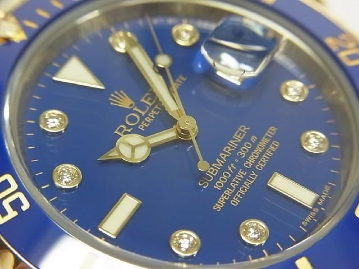 ROLEX Submariner date SS xYG blaues 8P Diamant Ref.116613GLB Herren 193804161 hannari-shop