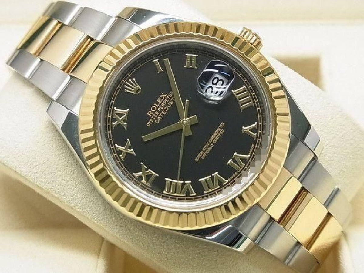 ROLEX DatejustII SS xYG Kombination Black Roman 116333 Originalware Herren 193837301 hannari-shop