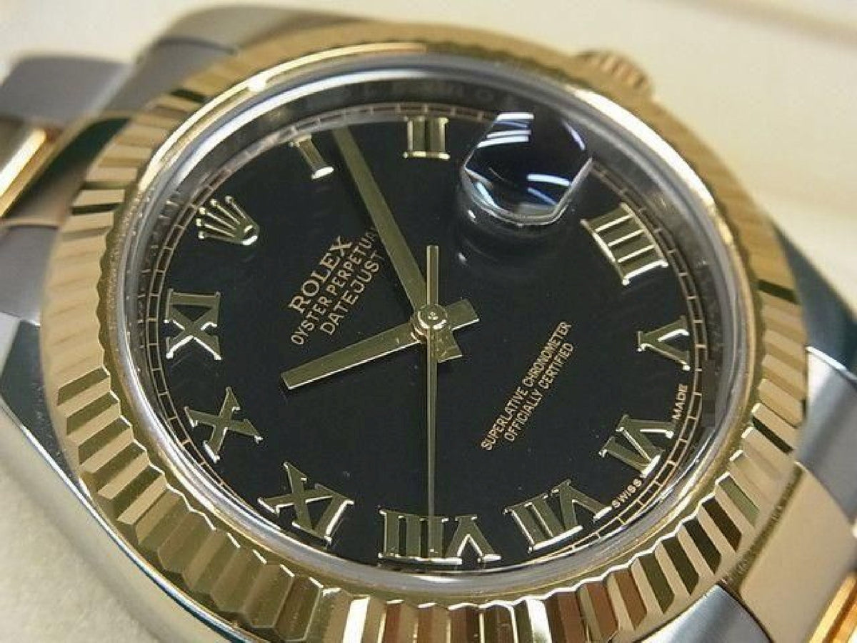 ROLEX DatejustII SS xYG Kombination Black Roman 116333 Originalware Herren 193837301 hannari-shop