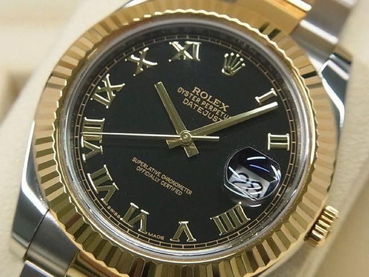 ROLEX DatejustII SS xYG Kombination Black Roman 116333 Originalware Herren 193837301 hannari-shop