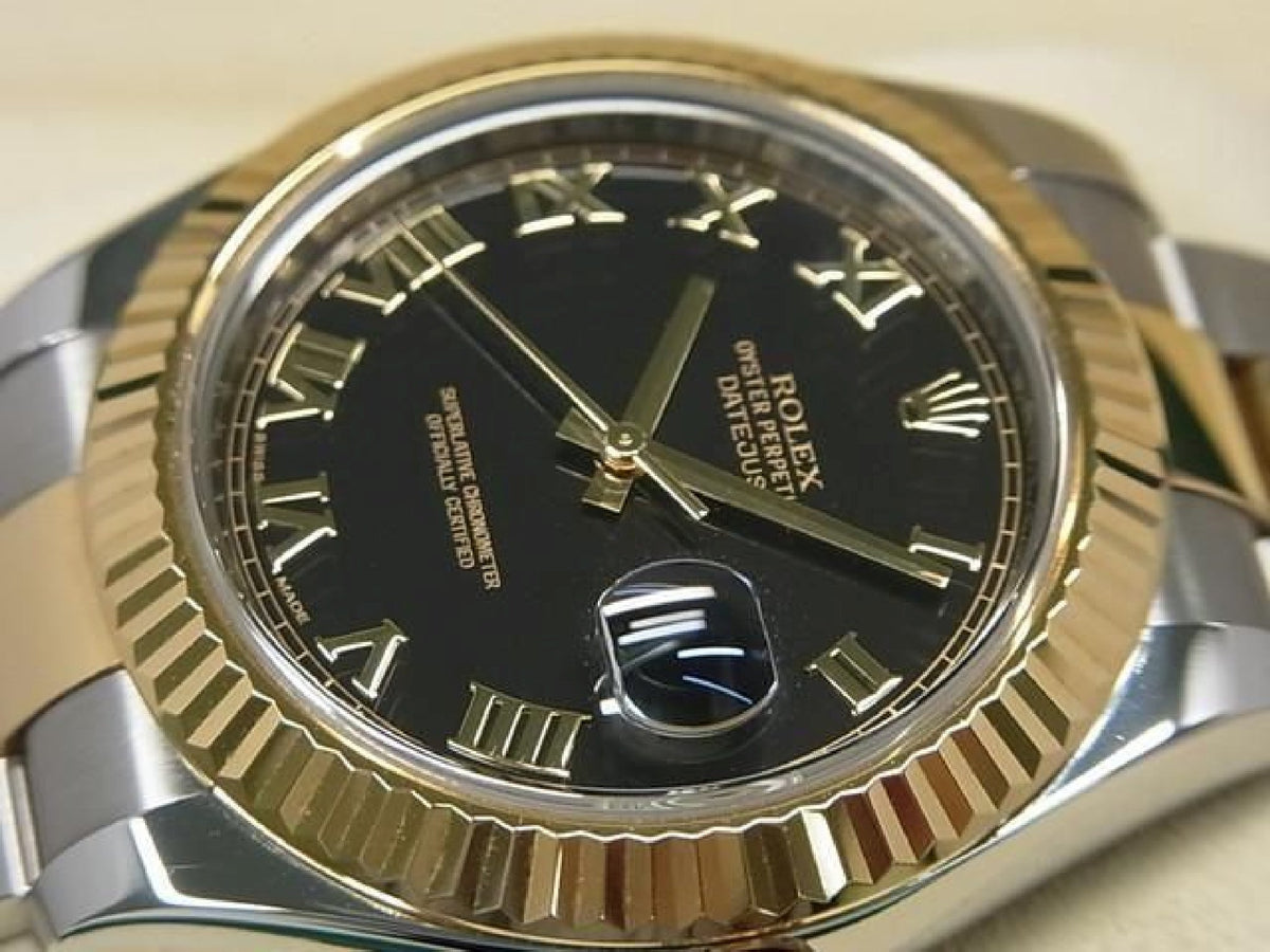 ROLEX DatejustII SS xYG Kombination Black Roman 116333 Originalware Herren 193837301 hannari-shop
