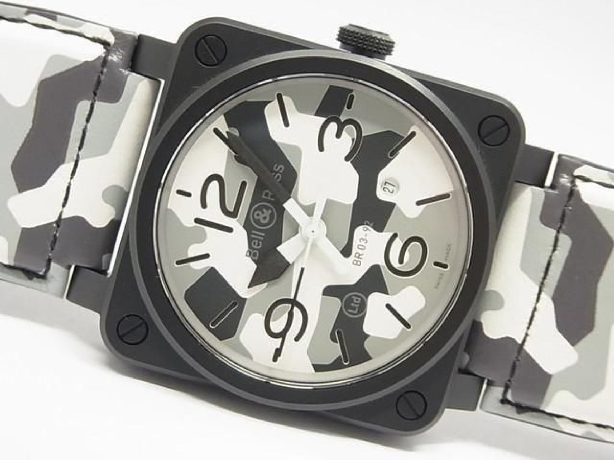 BELL & ROSS BR03-92 weiß Camo BR0392-CG-CE/SCA Weltweit limitiert 99 9 Lose Herren 194188177 hannari-shop