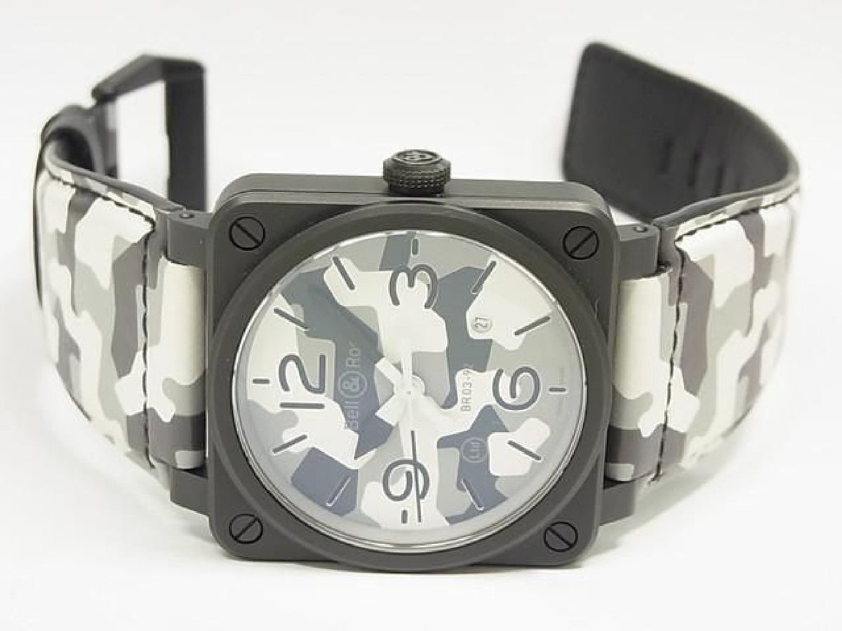 BELL & ROSS BR03-92 weiß Camo BR0392-CG-CE/SCA Weltweit limitiert 99 9 Lose Herren 194188177 hannari-shop